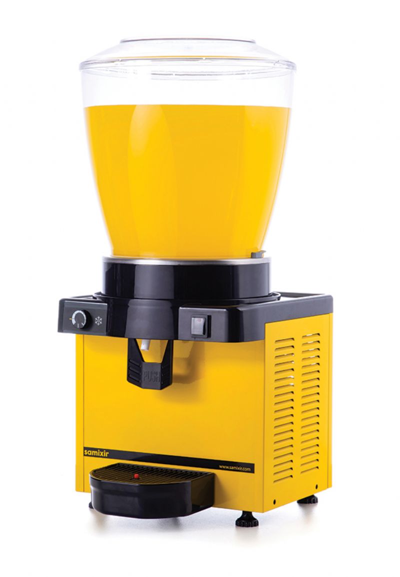 3SBSX11 - Samixir 22 L panoramik karıştırıcılı soğuk içecek dispenseri -Sarı