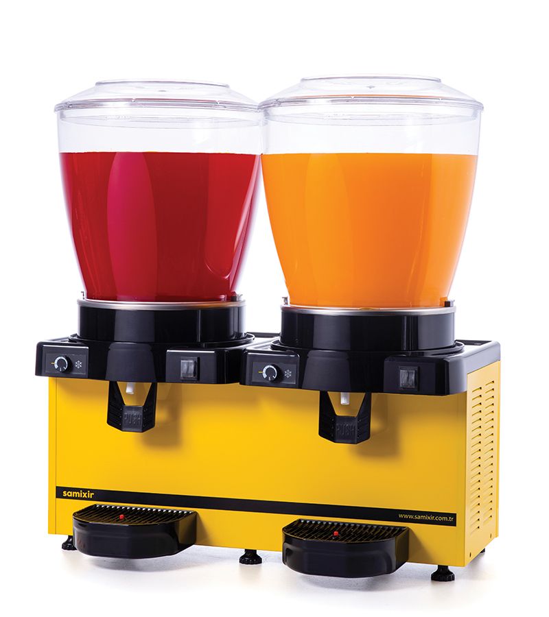 3SBSX21 - Samixir 22 L + 22 L panoramik twin soğuk içecek dispenseri -Sarı