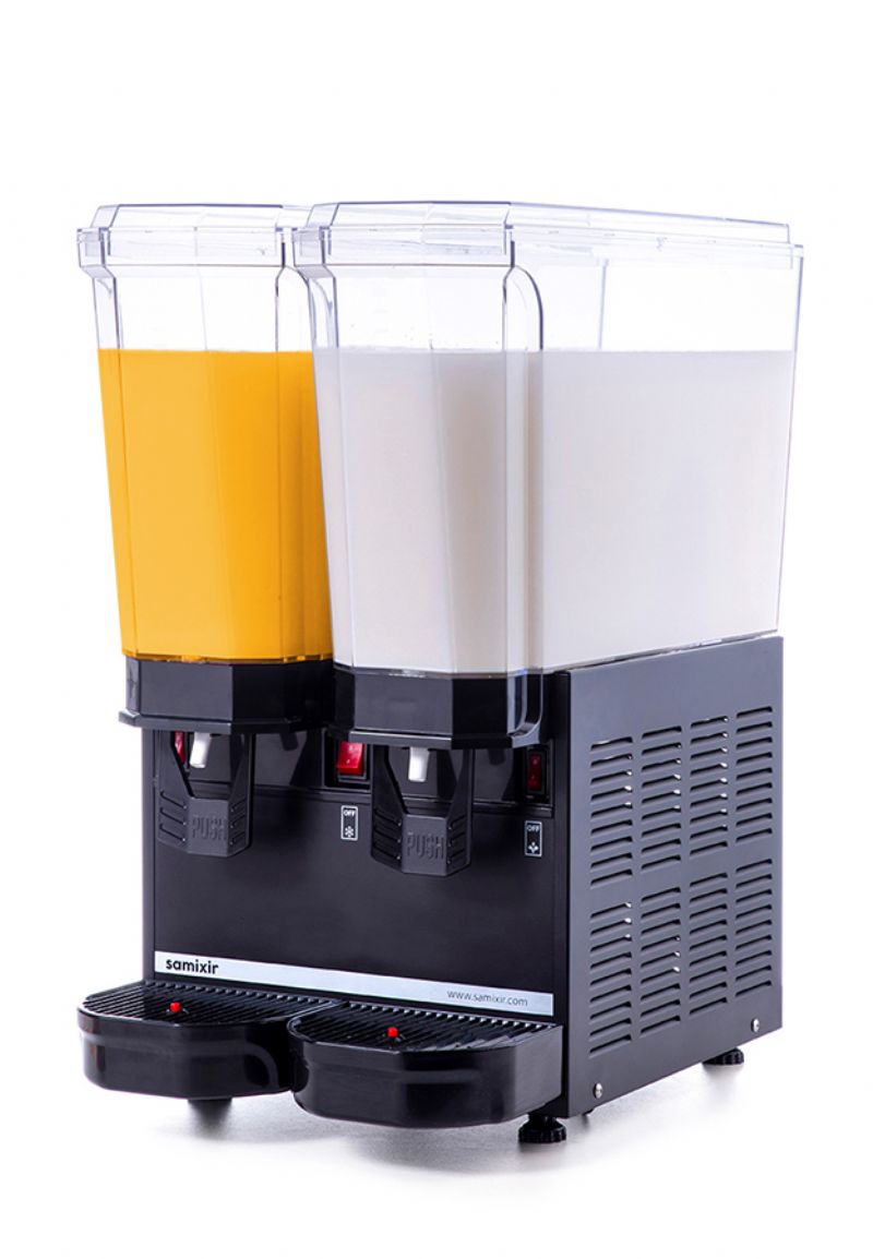 3SBSX42 - Samixir 20 L+20 L klasik karıştırıcılı soğuk içecek dispenseri -Siyah