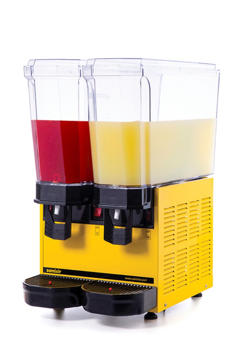 3SBSX41 - Samixir 20 L+20 L klasik karıştırıcılı soğuk içecek dispenseri -Sarı